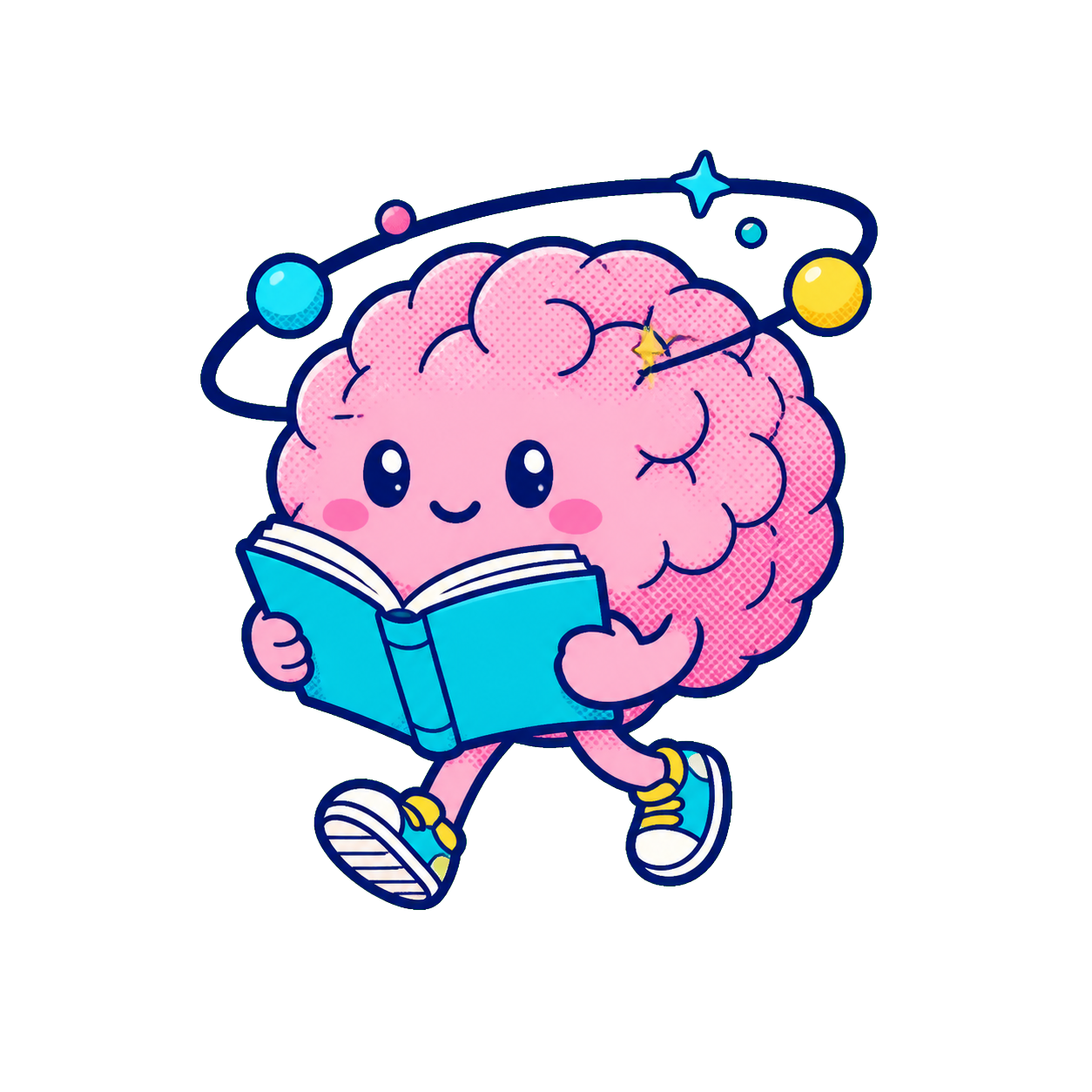 読書しながら歩く脳のマスコット